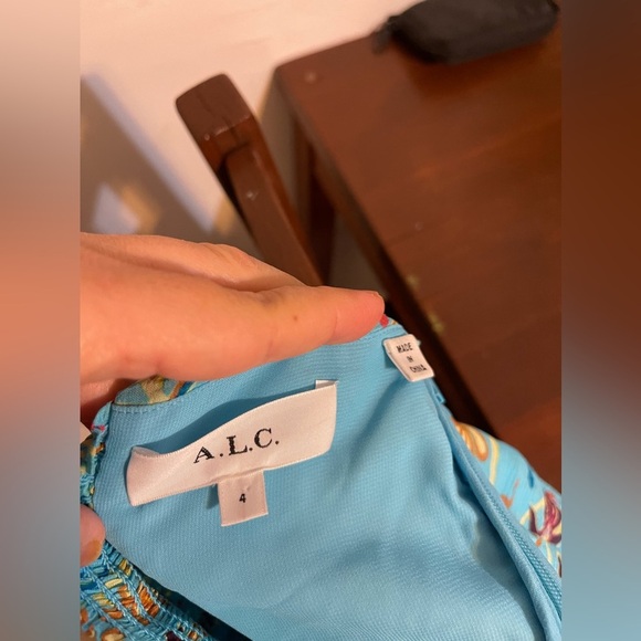 A.L.C. NWT handkerchief hem midi halter dress silk - Picture 11 of 12